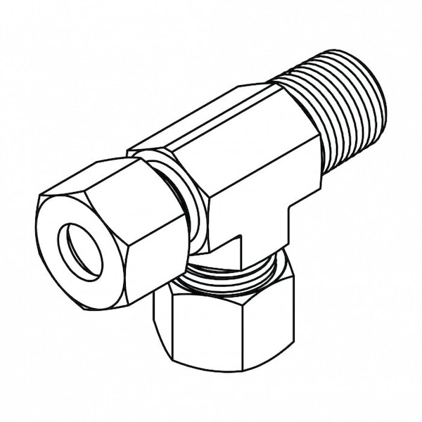 Tompkins Hydraulic Fitting, Metric CompressionL35(45X2.0) -20NPT MALE STUD RUN TEE MC6081-L35-20-L35 - main